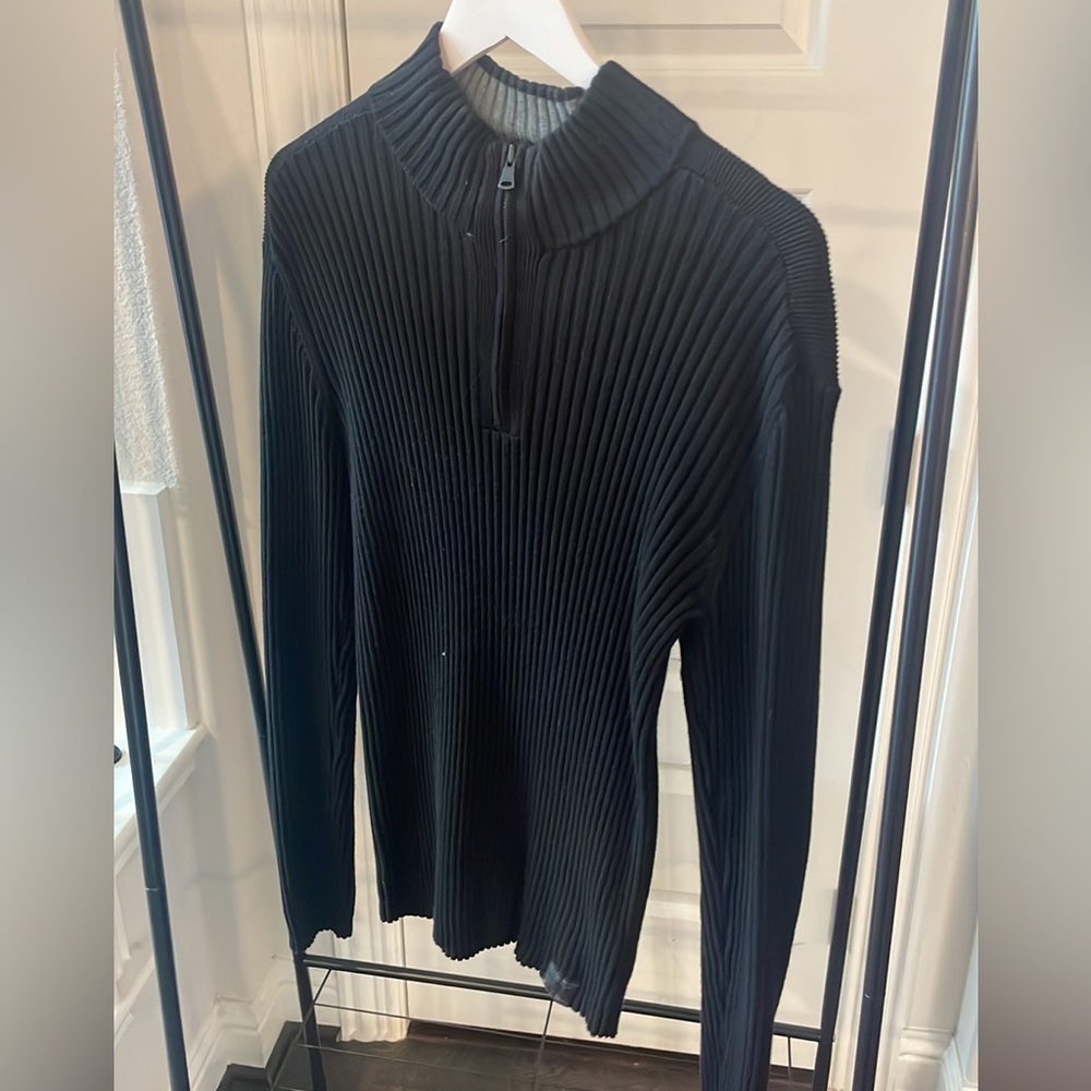 Black Zip Up pull over Sweater jacket